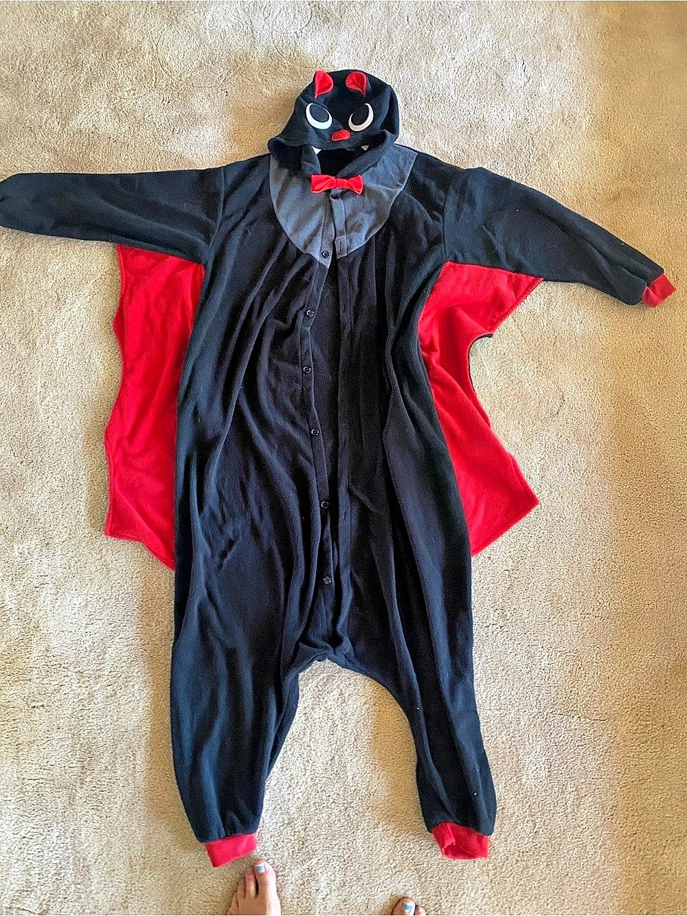 Bat Costume Black & Red Like New